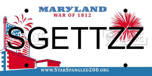 SGETTZZ Maryland License Plate