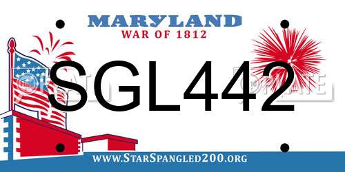 SGL442 Maryland License Plate