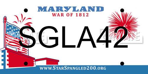 SGLA42 Maryland License Plate