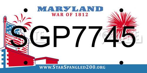 SGP7745 Maryland License Plate