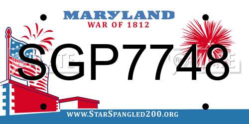 SGP7748 Maryland License Plate