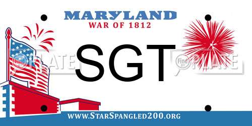 SGT Maryland License Plate