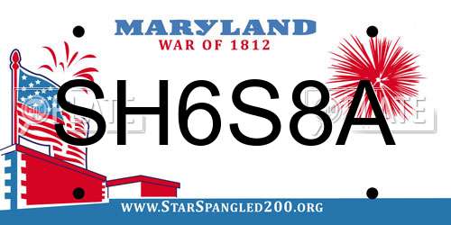 SH6S8A Maryland License Plate