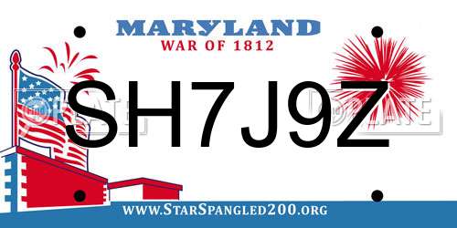 SH7J9Z Maryland License Plate