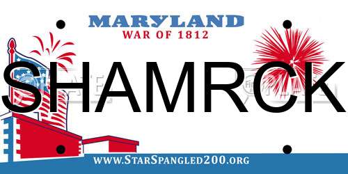 SHAMRCK Maryland License Plate