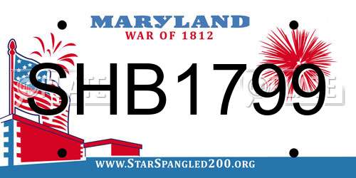 SHB1799 Maryland License Plate