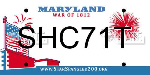 SHC71T Maryland License Plate