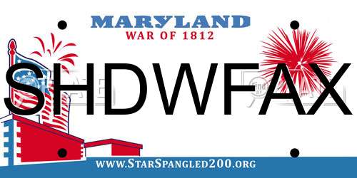 SHDWFAX Maryland License Plate