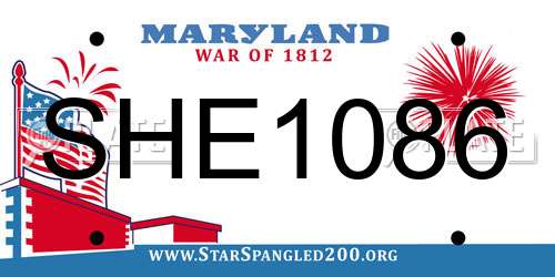 SHE1086 Maryland License Plate