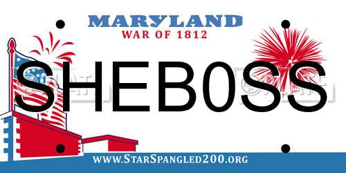 SHEB0SS Maryland License Plate