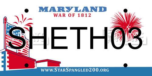 SHETH03 Maryland License Plate