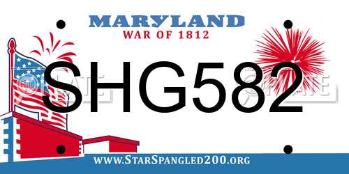 SHG582 Maryland License Plate