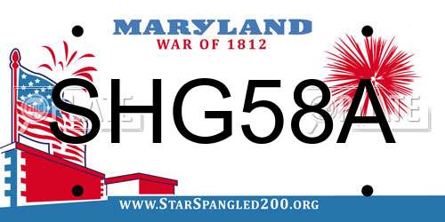 SHG58A Maryland License Plate