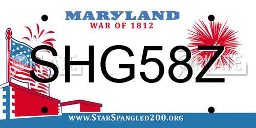 SHG58Z Maryland License Plate