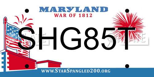 SHG85T Maryland License Plate