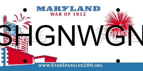 SHGNWGN Maryland License Plate