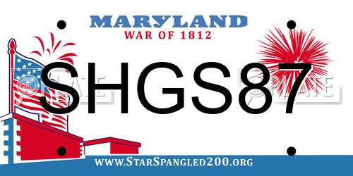 SHGS87 Maryland License Plate