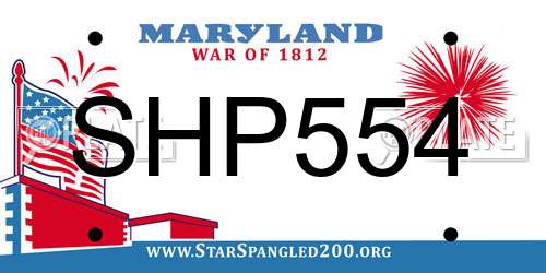 SHP554 Maryland License Plate