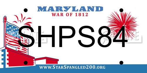SHPS84 Maryland License Plate