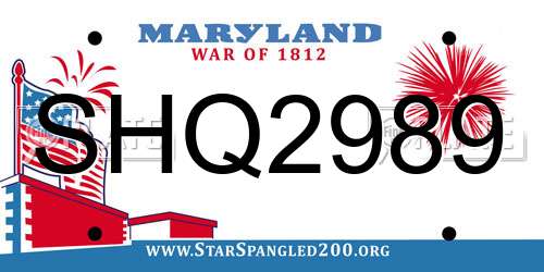 SHQ2989 Maryland License Plate