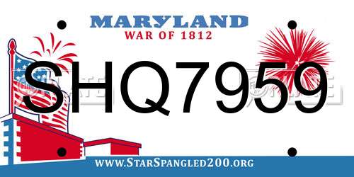 SHQ7959 Maryland License Plate