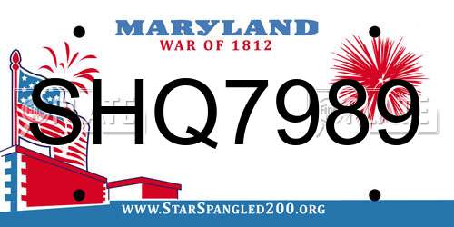 SHQ7989 Maryland License Plate