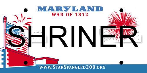SHRINER Maryland License Plate