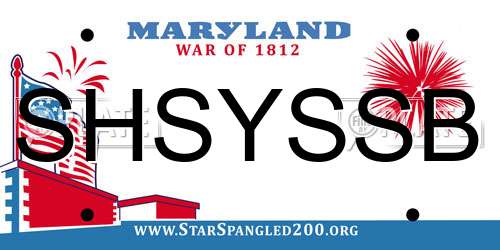 SHSYSSB Maryland License Plate