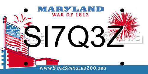 SI7Q3Z Maryland License Plate