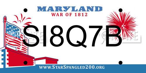 SI8Q7B Maryland License Plate