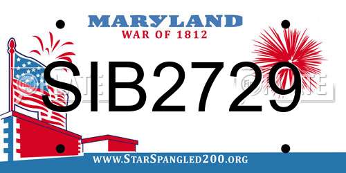 SIB2729 Maryland License Plate