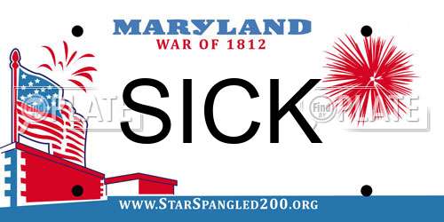 SICK Maryland License Plate
