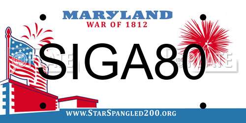 SIGA80 Maryland License Plate