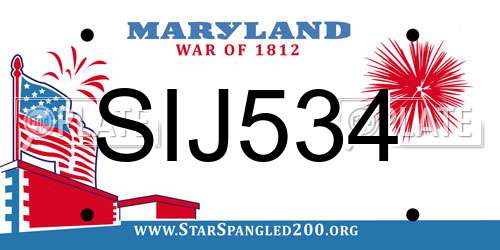 SIJ534 Maryland License Plate
