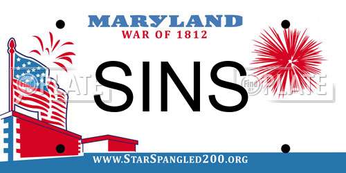SINS Maryland License Plate