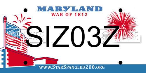 SIZ03Z Maryland License Plate