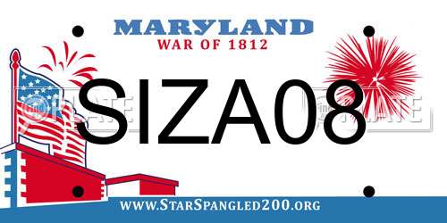 SIZA08 Maryland License Plate