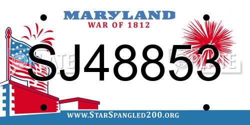 SJ48853 Maryland License Plate
