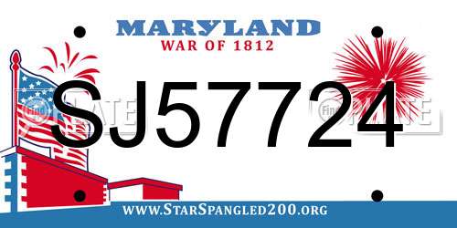 SJ57724 Maryland License Plate