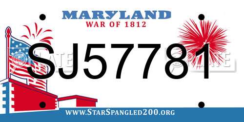SJ57781 Maryland License Plate