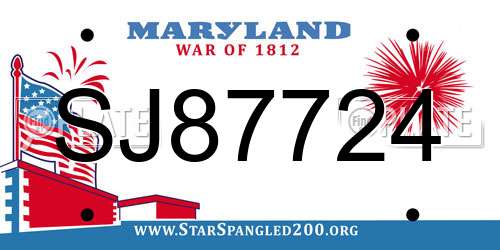 SJ87724 Maryland License Plate