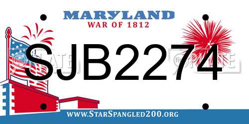 SJB2274 Maryland License Plate