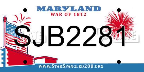 SJB2281 Maryland License Plate