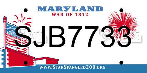 SJB7733 Maryland License Plate