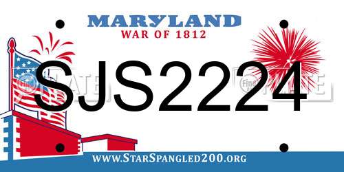 SJS2224 Maryland License Plate