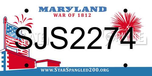 SJS2274 Maryland License Plate