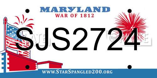 SJS2724 Maryland License Plate