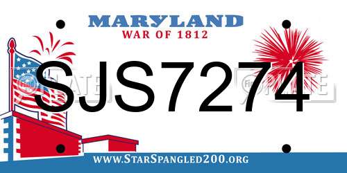 SJS7274 Maryland License Plate