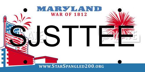 SJSTTEE Maryland License Plate