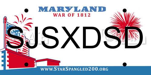SJSXDSD Maryland License Plate